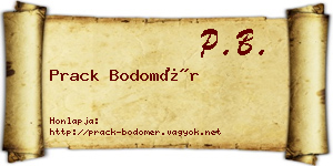 Prack Bodomér névjegykártya